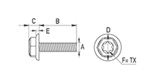 Flanged Hexagonal Torx screw [129]