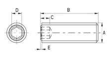 PEEK® hexagonal socket set screw [188]