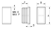 Polished Rectangular ribbed insert [257]